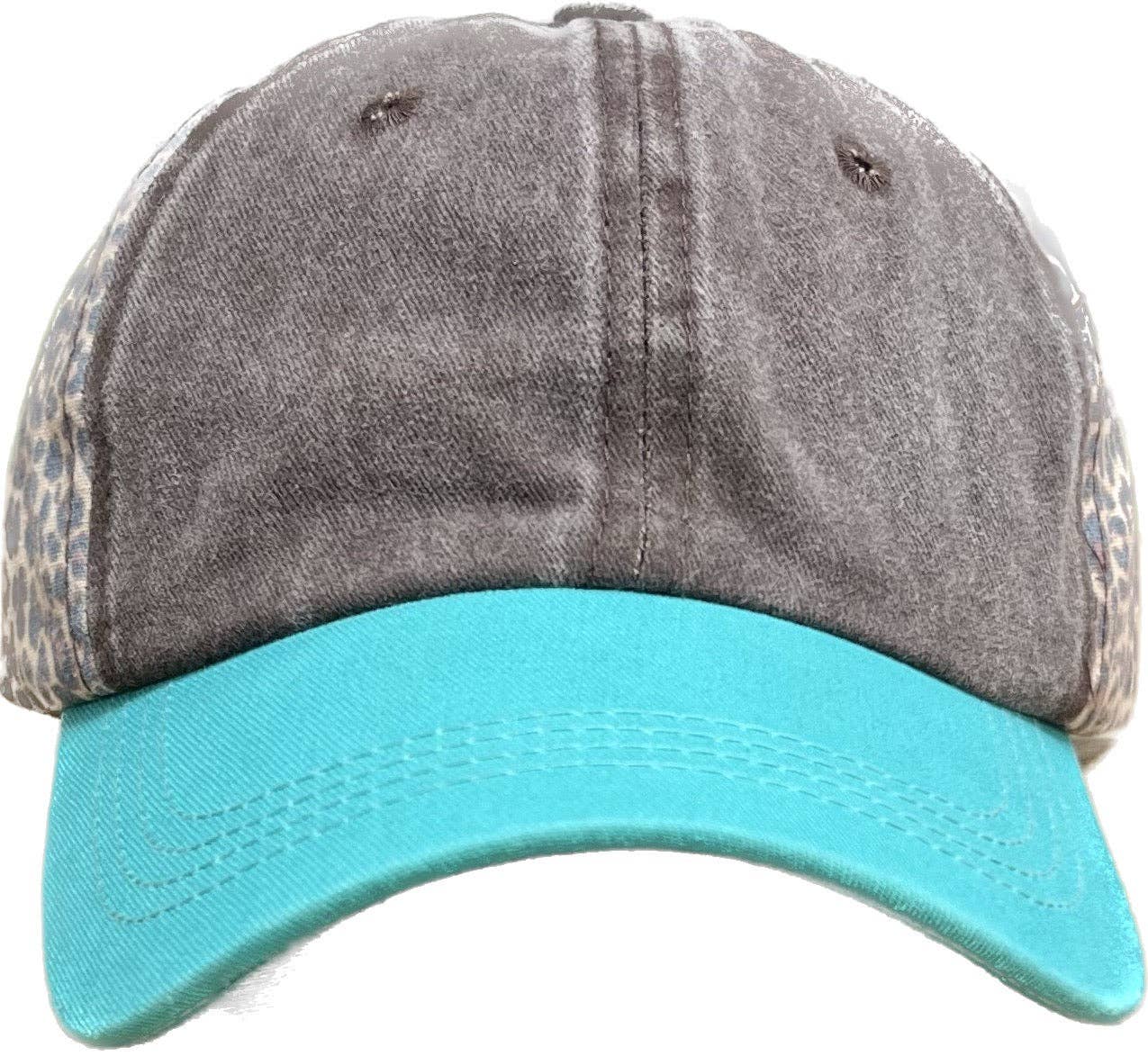 Single Footing Patch Brown and Turquoise Hat