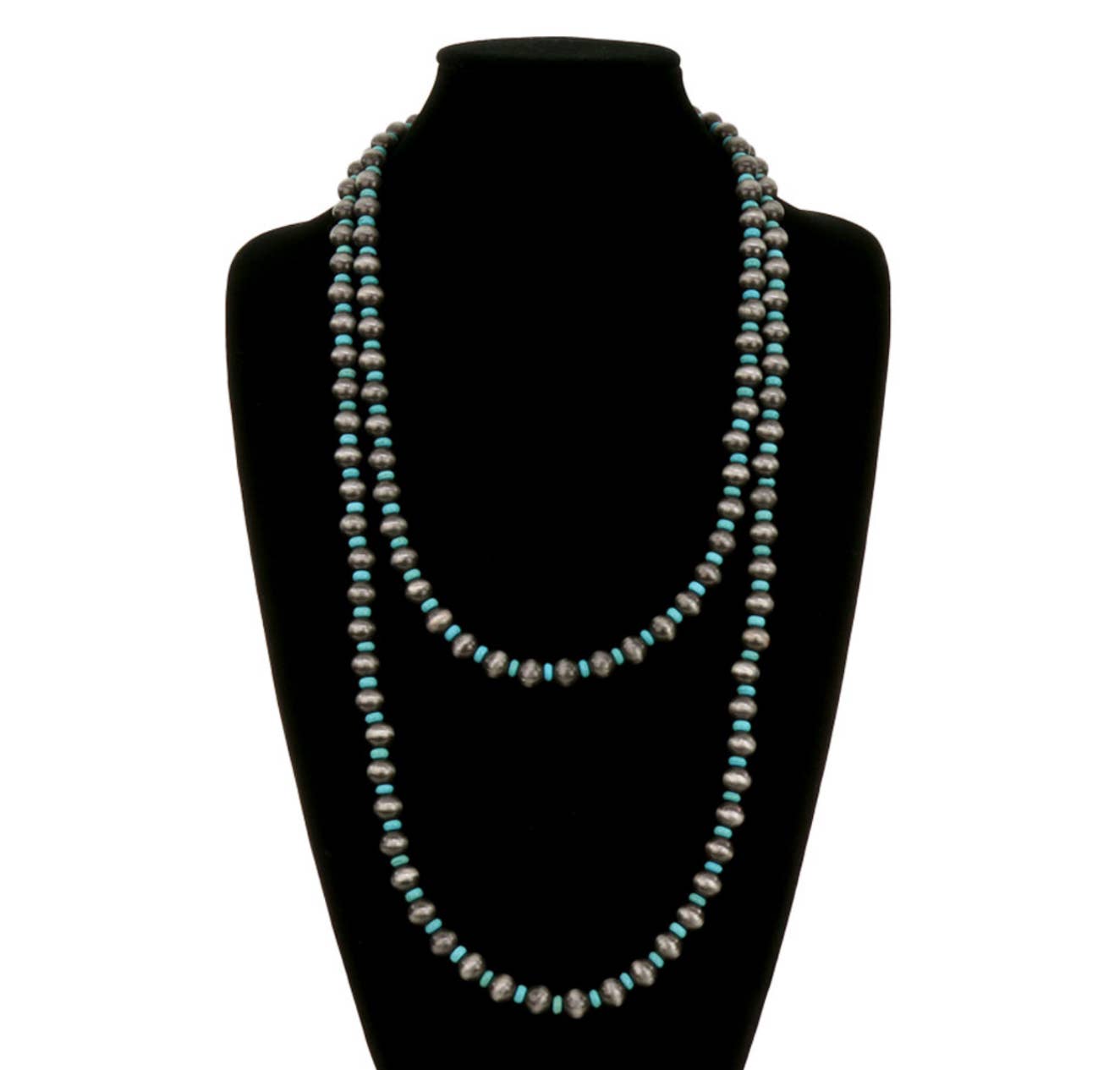 60″ Western Navajo Style Pearl Necklace