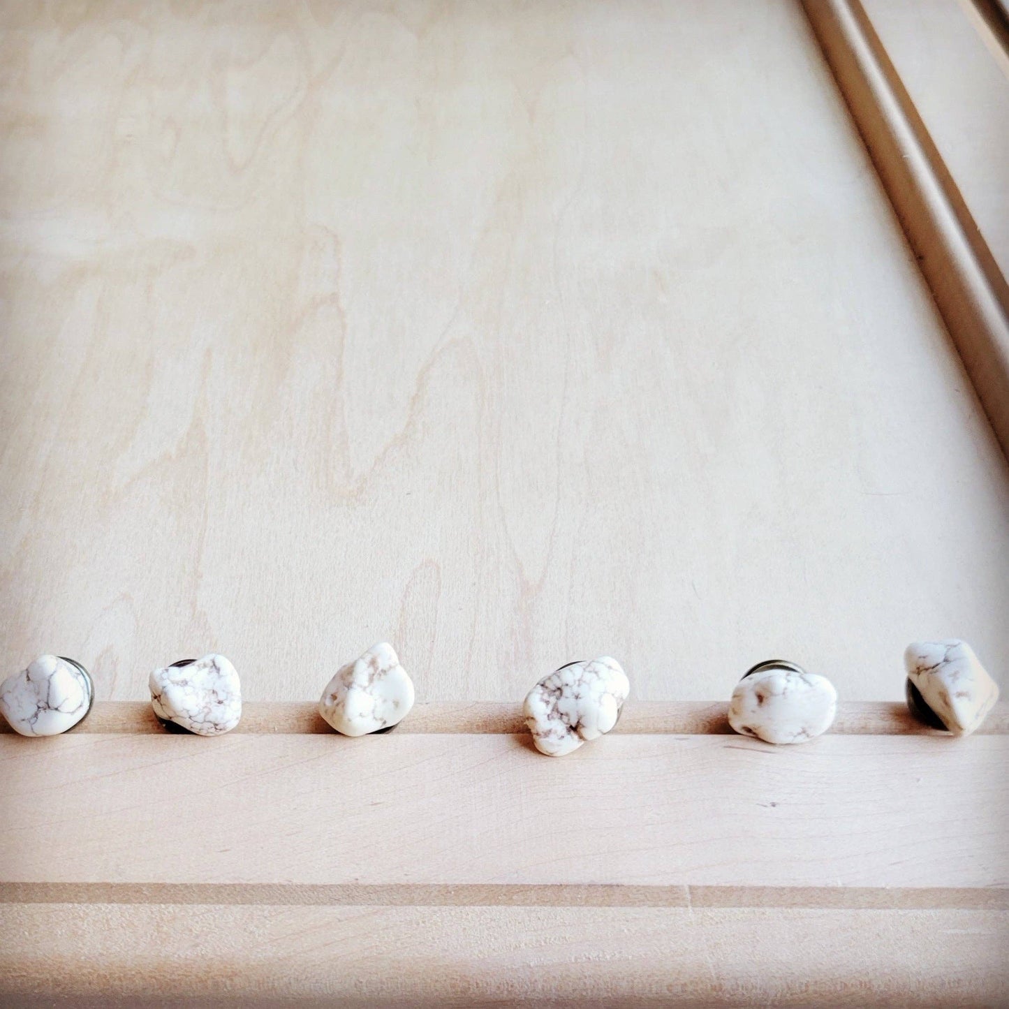 White Turquoise Stud Earrings