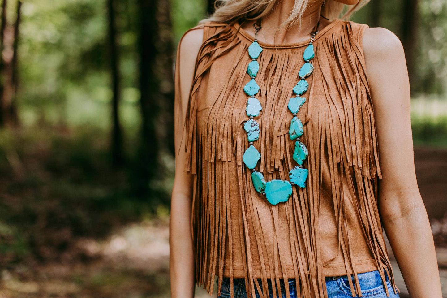 The Running River Suede Fringe Top