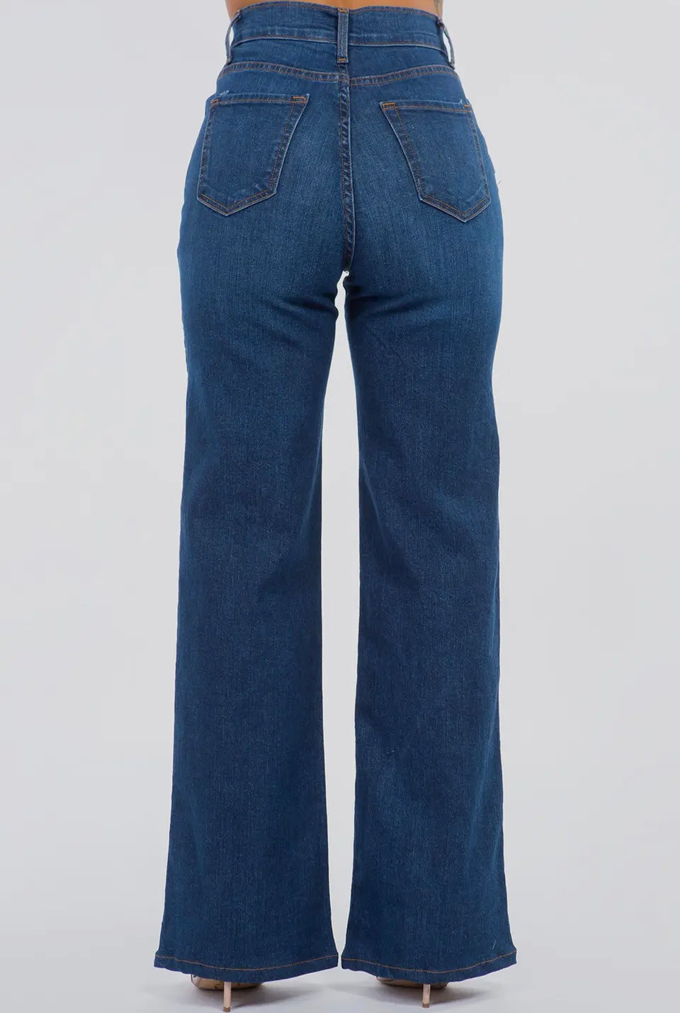Jeans pants strait leg wide leg dark wash