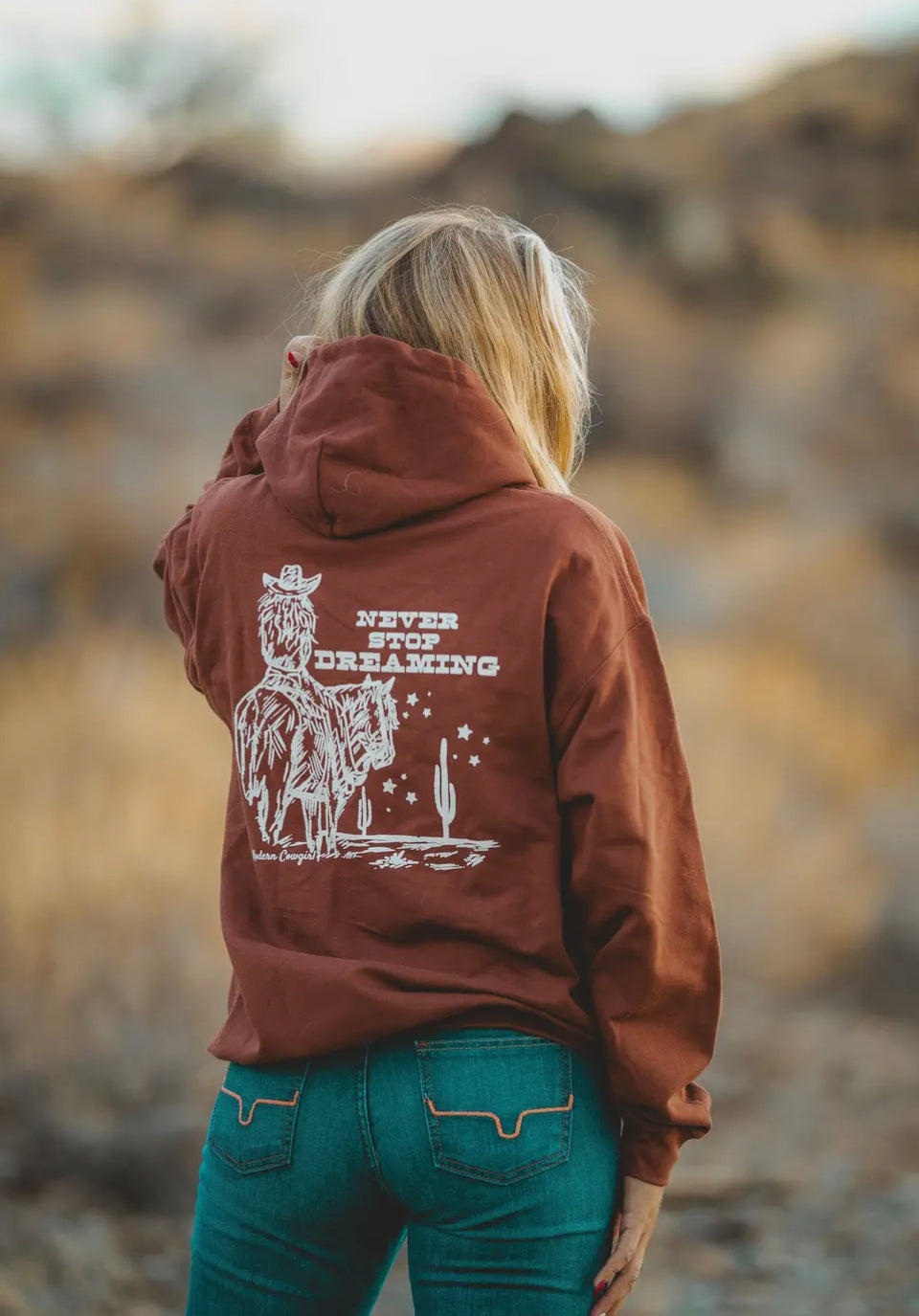 Dreaming western rust orange Cowgirl hoodie clothes womens