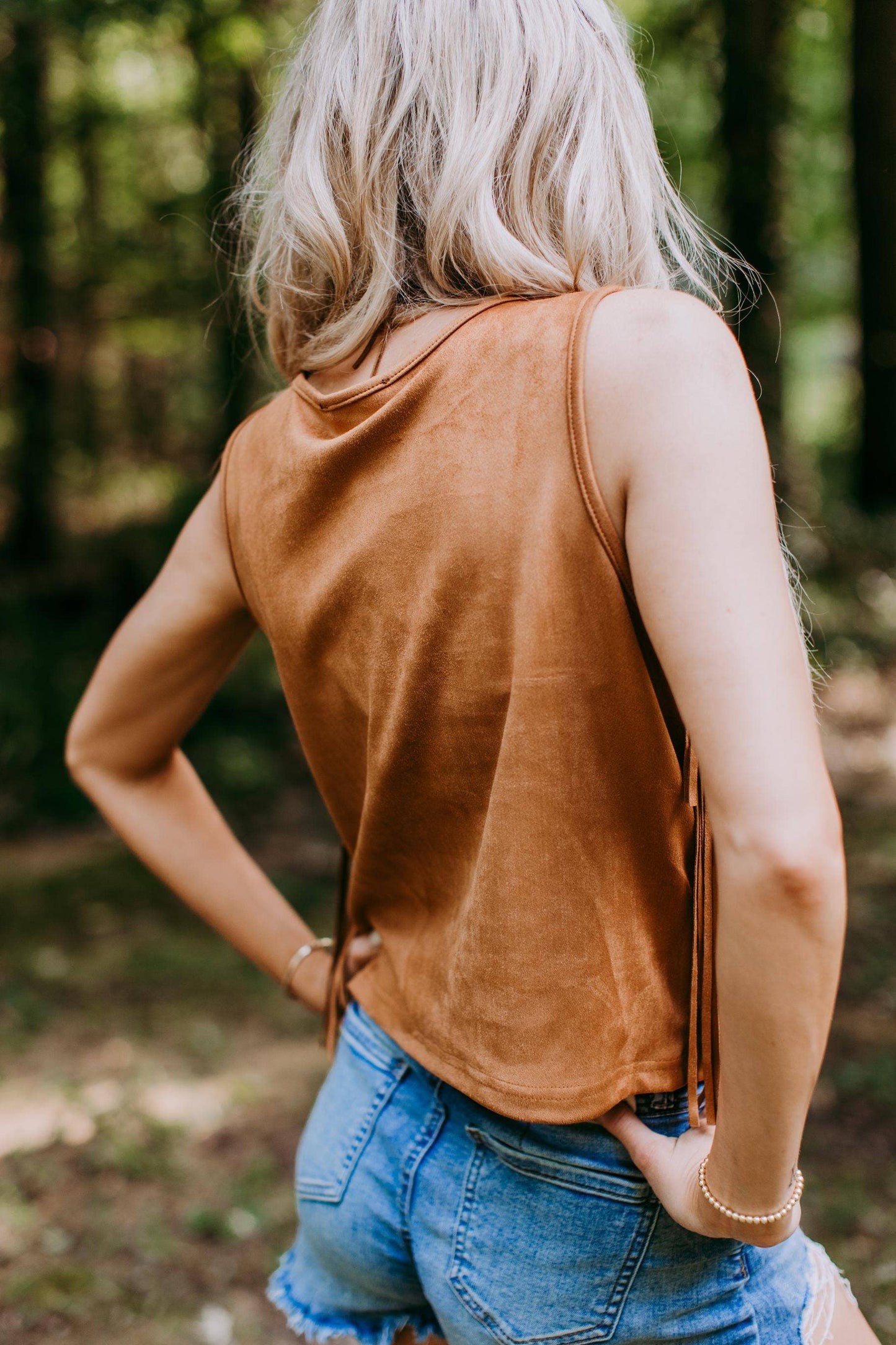 The Running River Suede Fringe Top