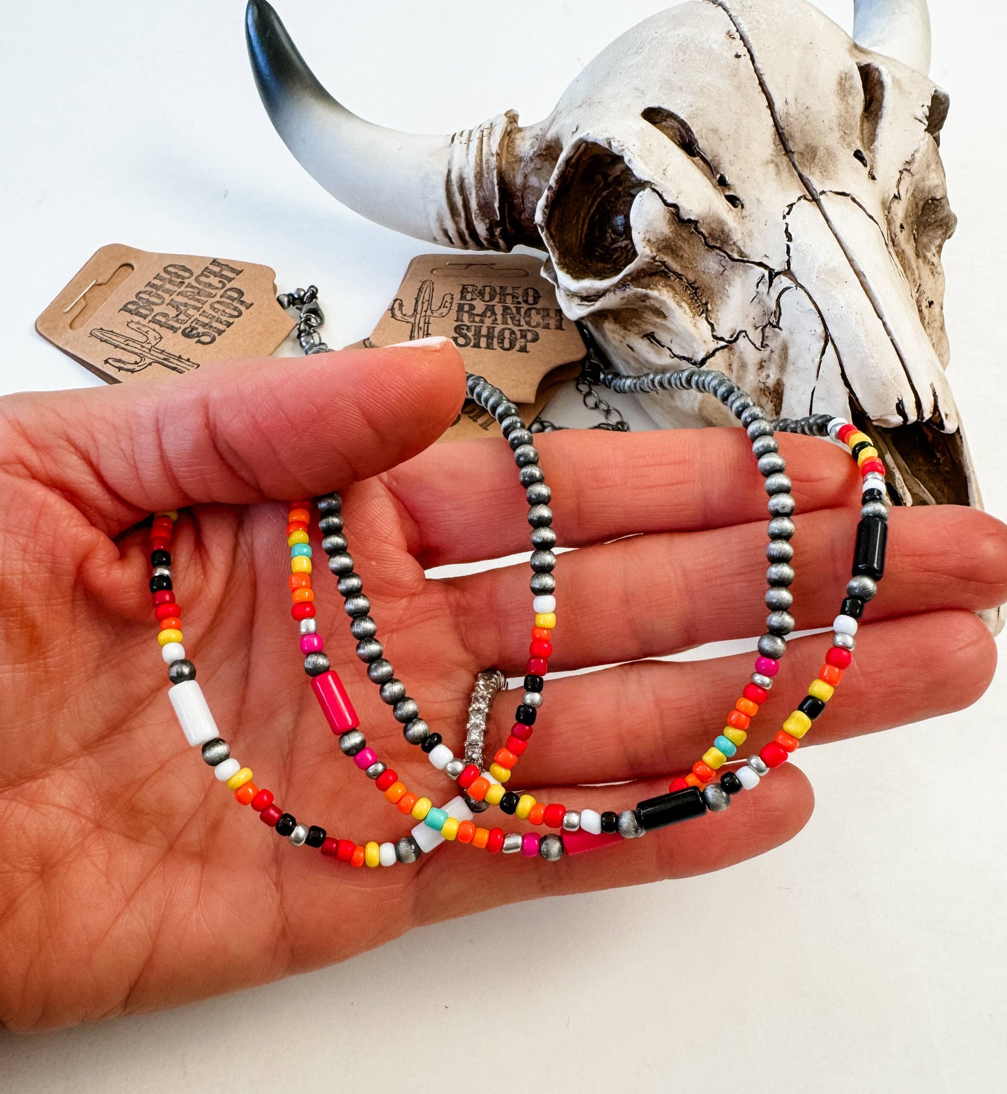 Western Boho Navajo Bead Choker Necklace