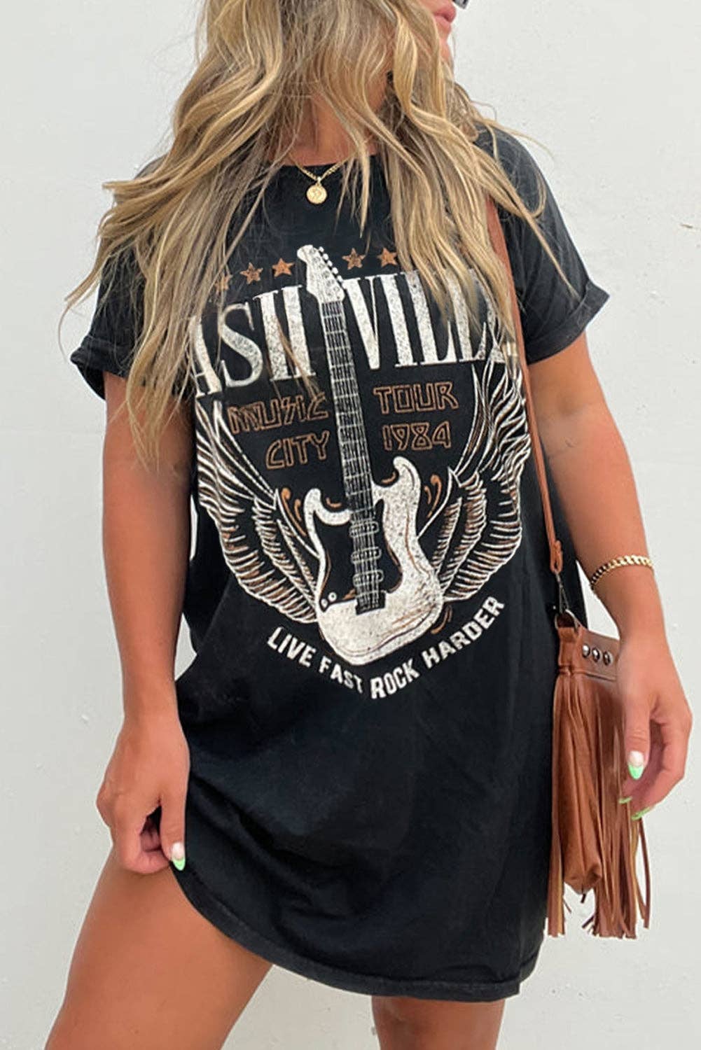 nashville mini dress The Nashville Flying Guitar T-Shirt Mini Dress – Byrdie Mae's