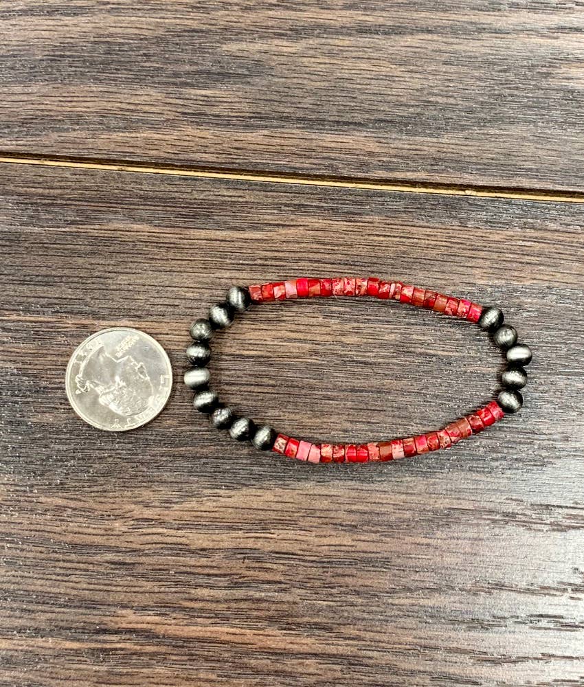 Rondelle Gemstone Stretch Bracelet