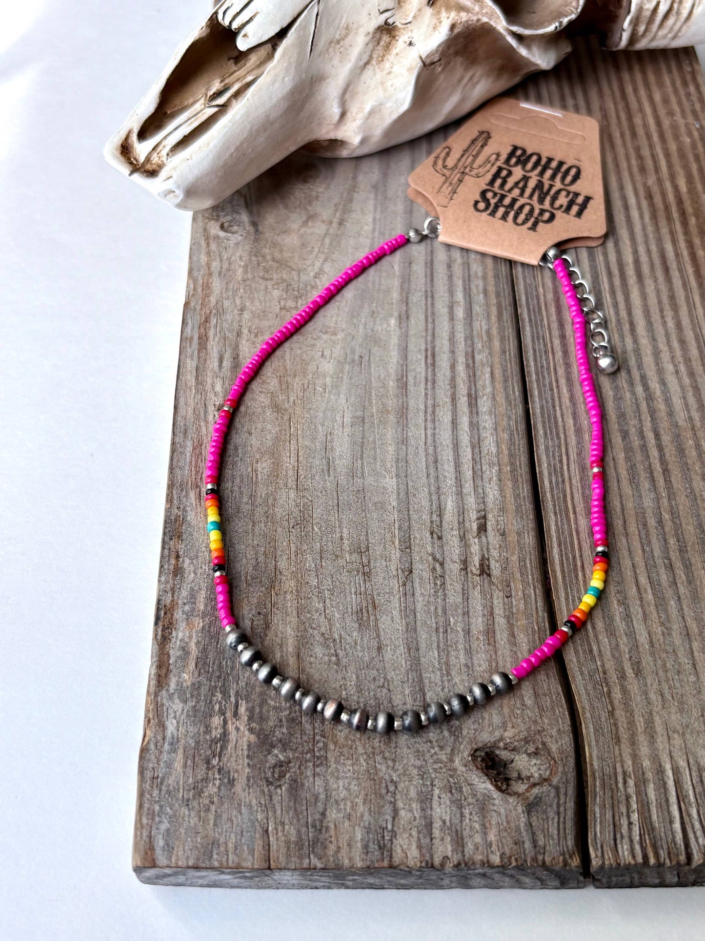 Western Navajo & Seed Bead Choker Necklace