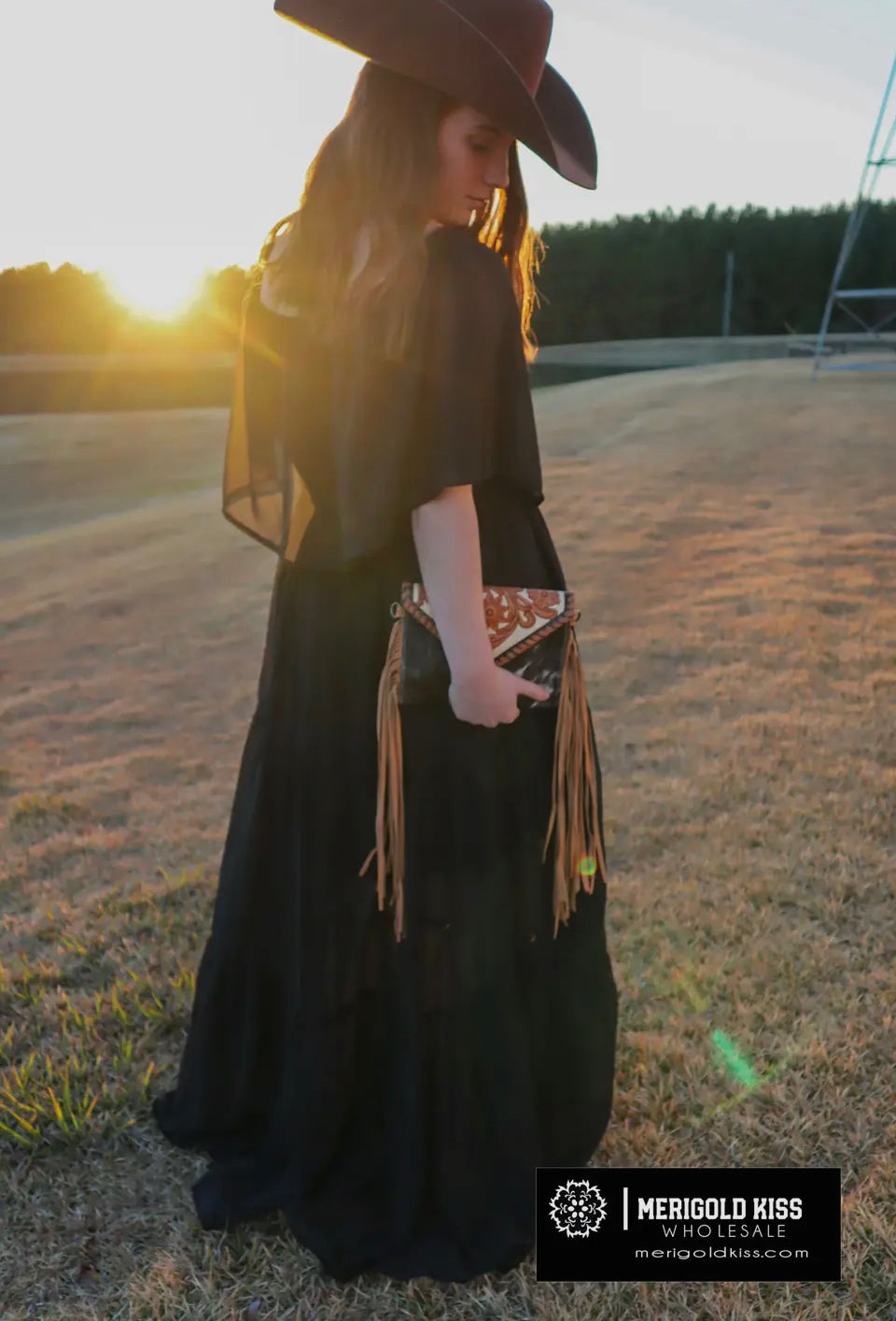 black dress boho maxi