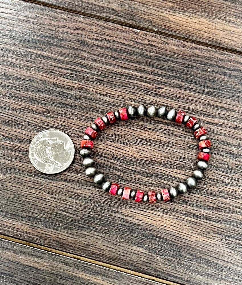 Handmade Navajo Gemstone Stretch Bracelet