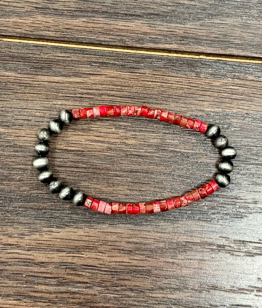 Rondelle Gemstone Stretch Bracelet