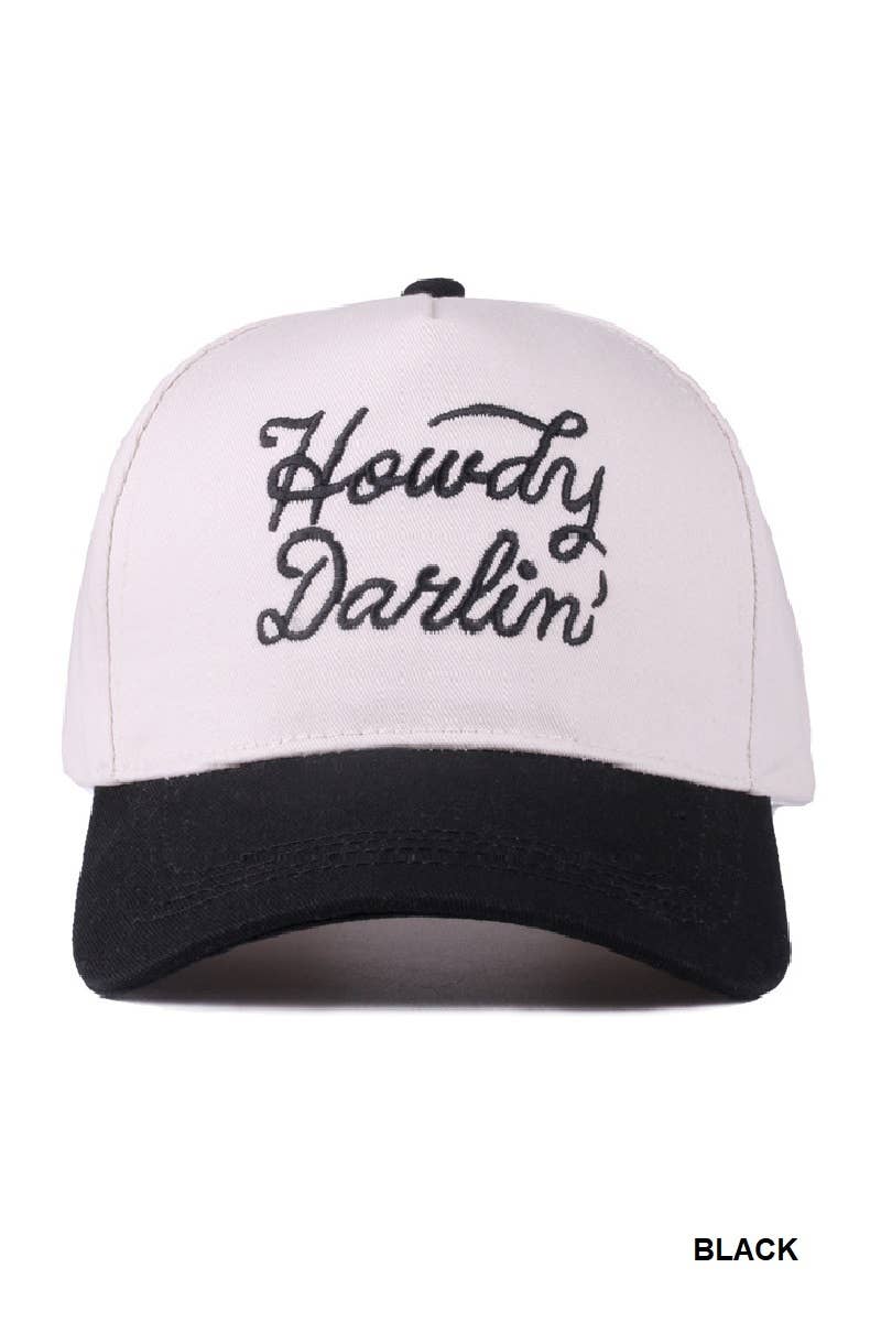 Howdy Darlin Floral Pink Canvas Cotton Cap