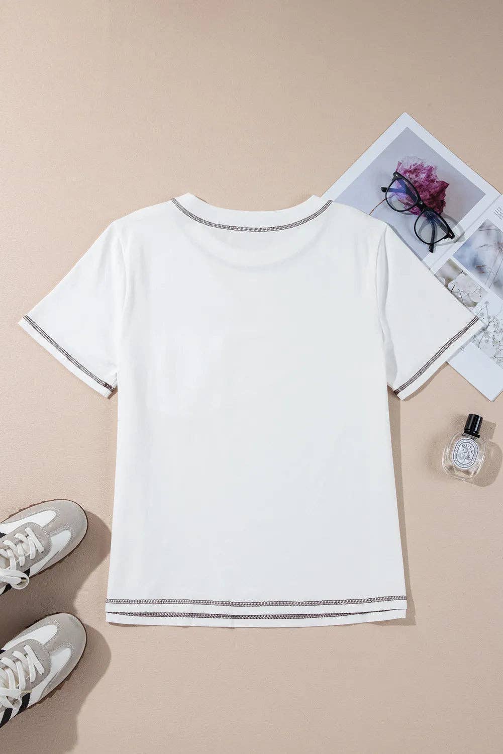White Classic RODEO Western Patch Pocket T-Shirt