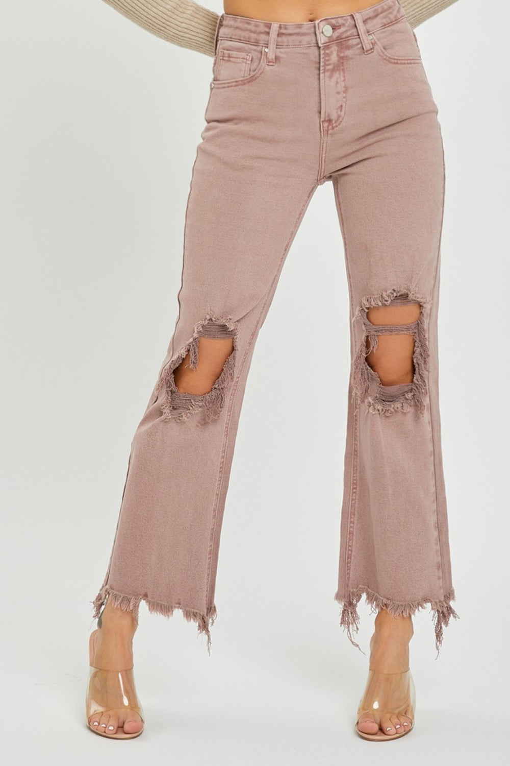 West Bound RISEN Distressed Ankle Bootcut Jeans