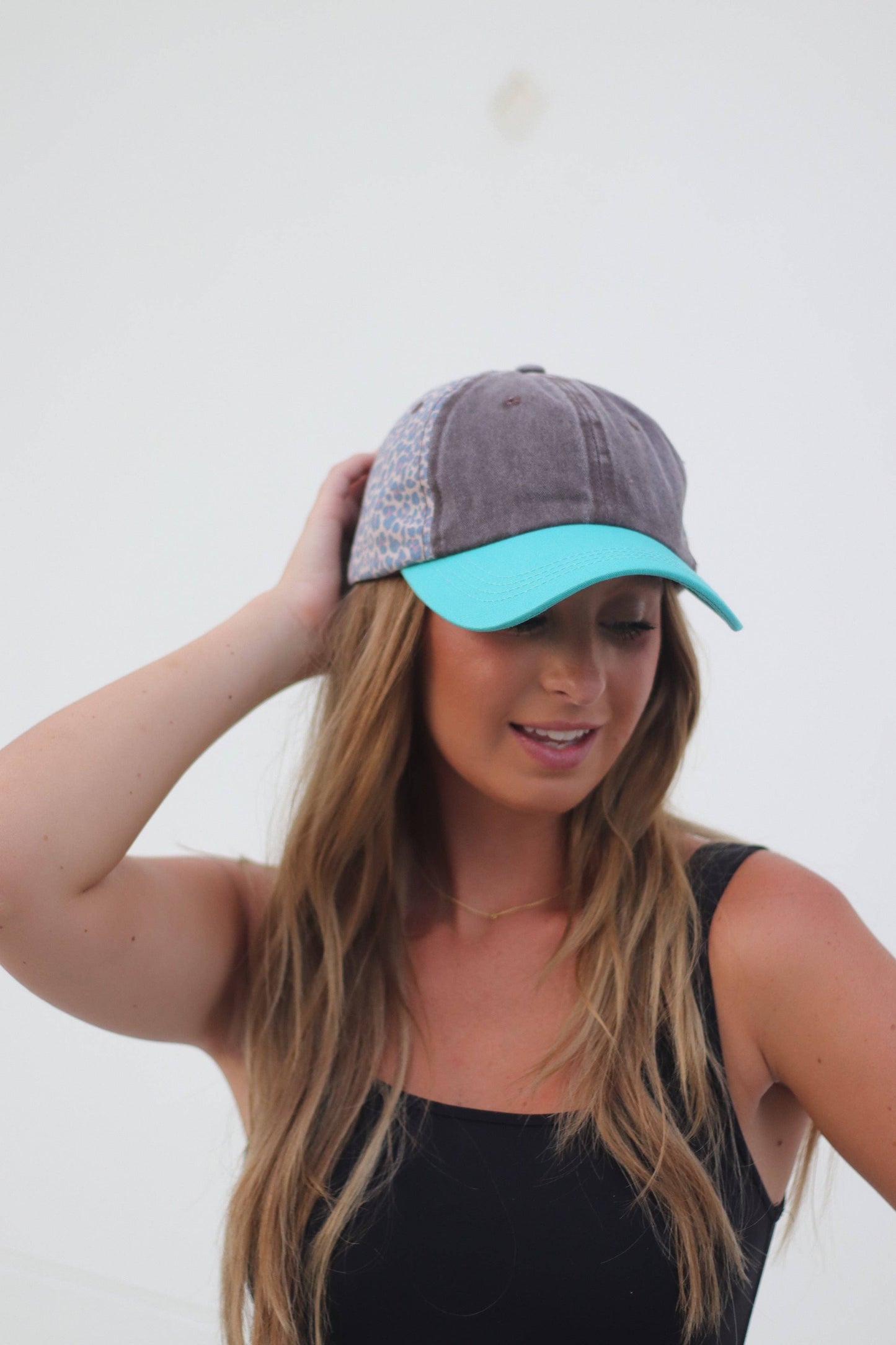 Single Footing Patch Brown and Turquoise Hat