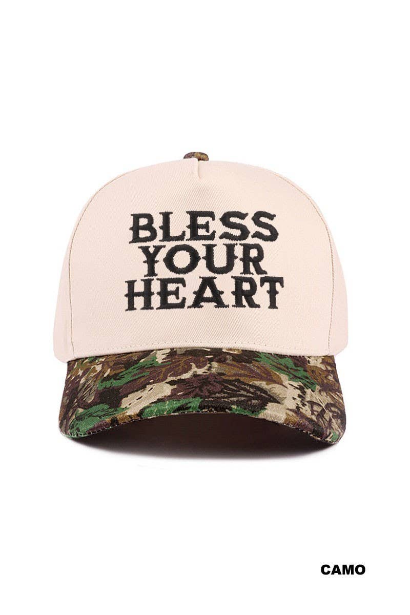 Bless Your Heart Two Tone Canvas Cotton Cap