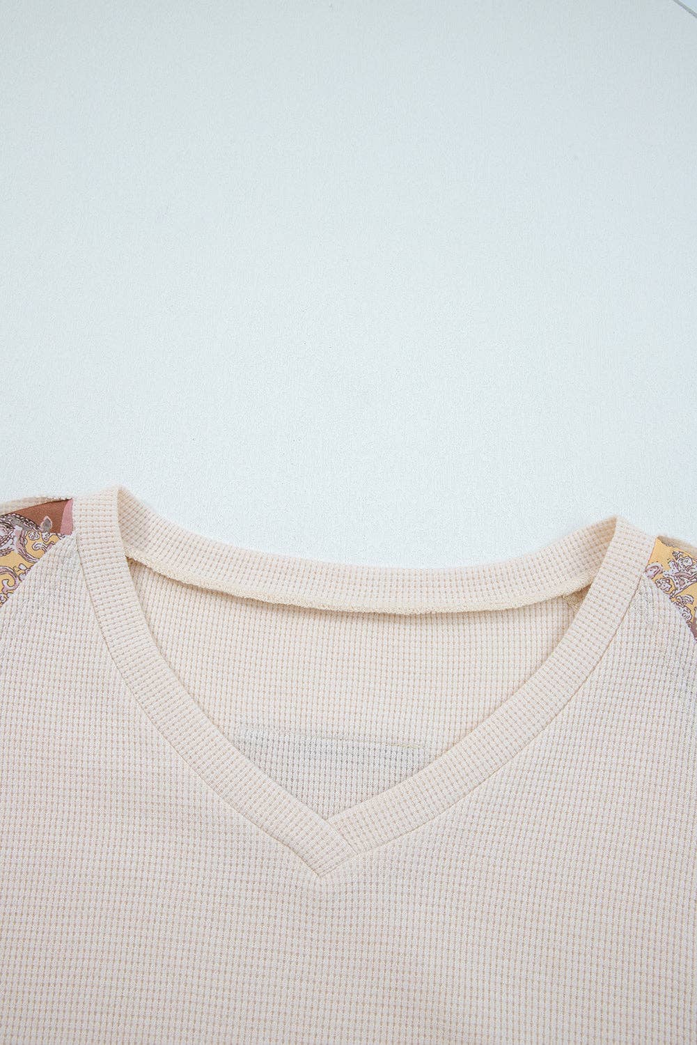 Boho Paisley Patchwork Long Sleeve Top