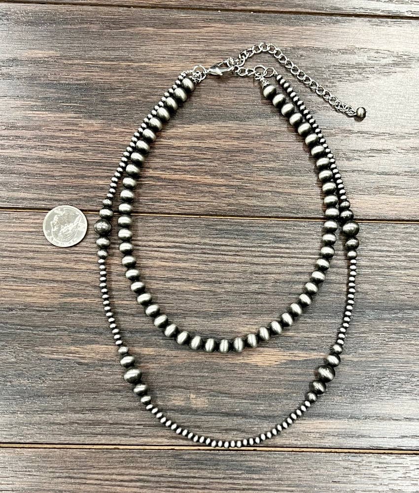 Totally Stacked 22" Handmade Navajo Bead Necklace