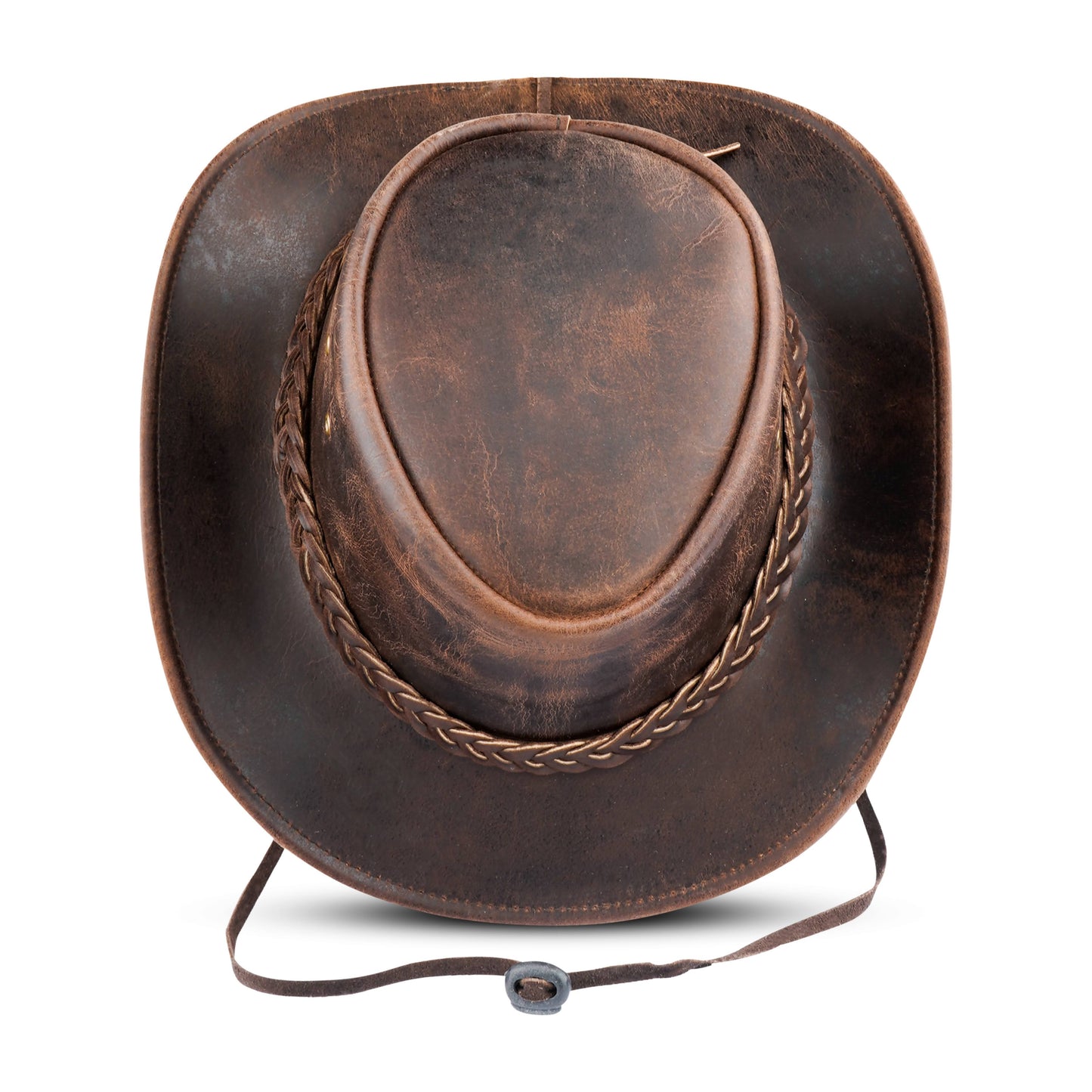THE TIMBER Brown Western Leather Outback Cowboy Hat