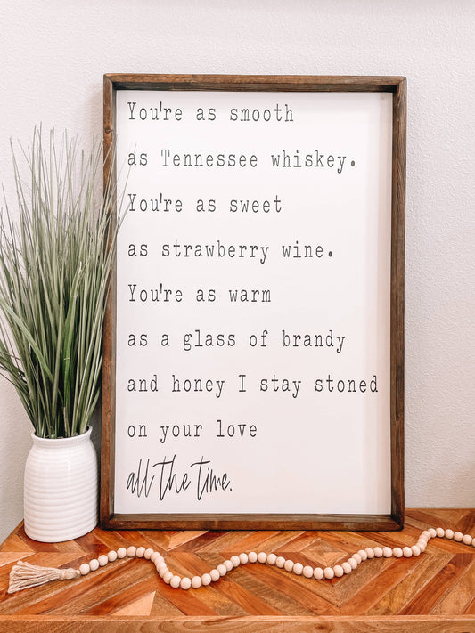 Tennessee Whiskey Chris Stapleton Wooden Framed Sign