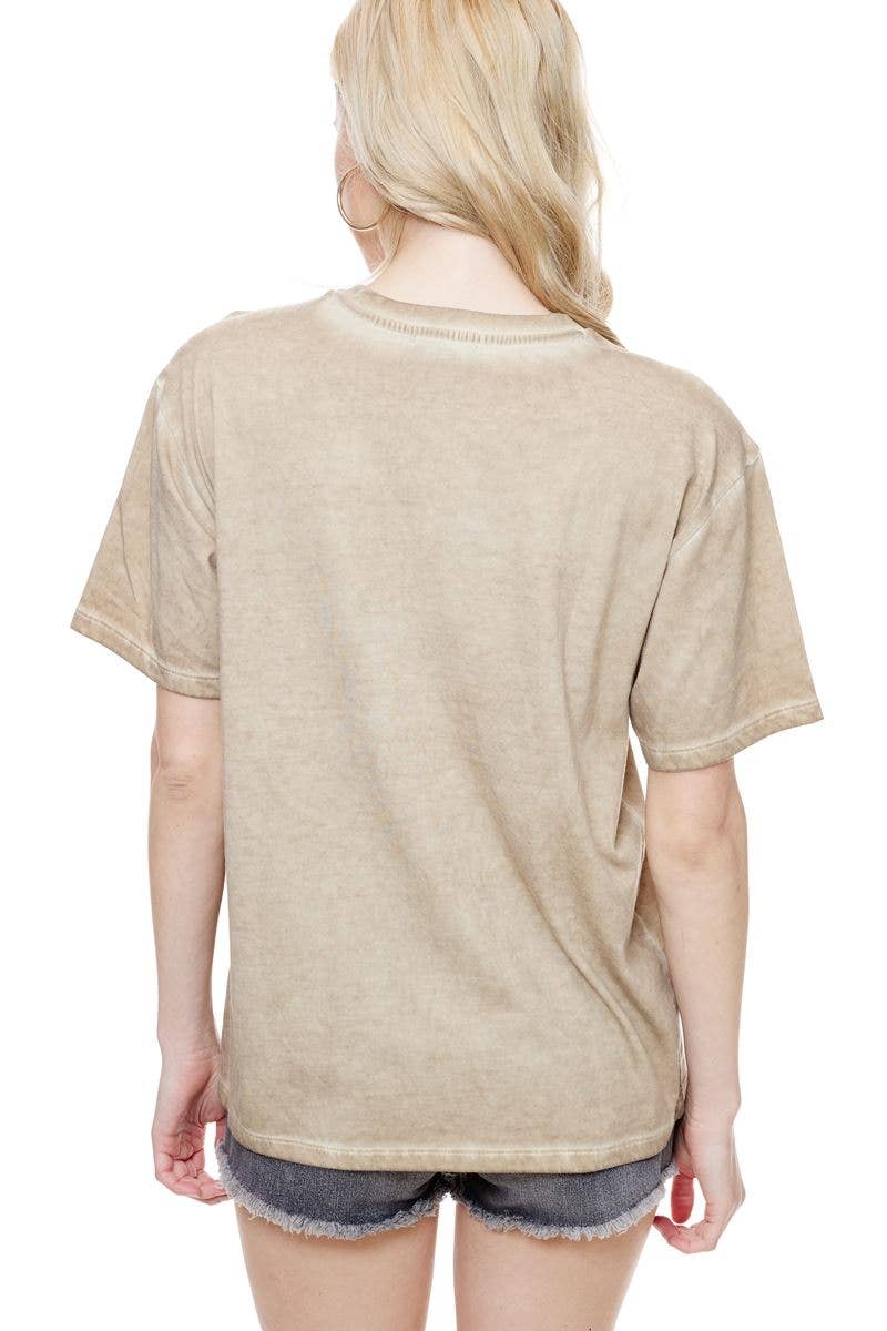 Hold My Beer Cowgirl Vintage Graphic S/S Lunar Dye Tee