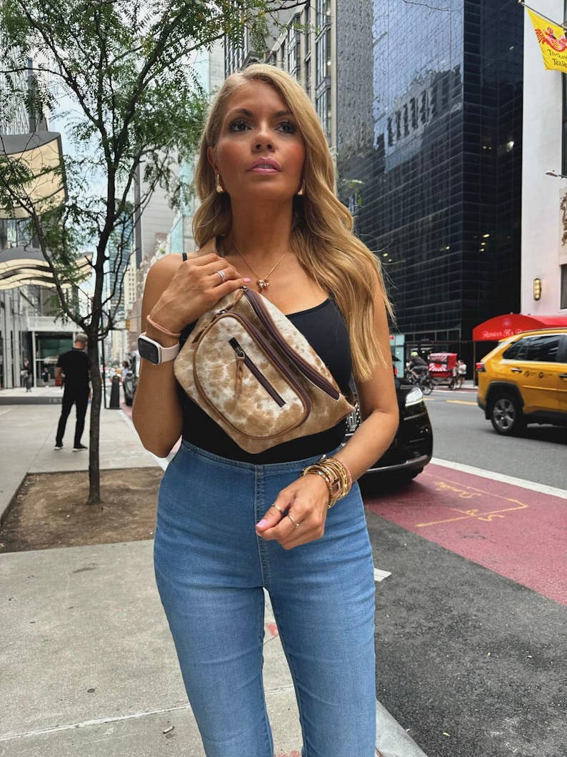 Western Hairon Cowhide Fanny Pack - bum bag sling bag