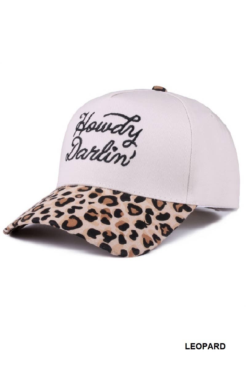 Howdy Darlin Floral Pink Canvas Cotton Cap