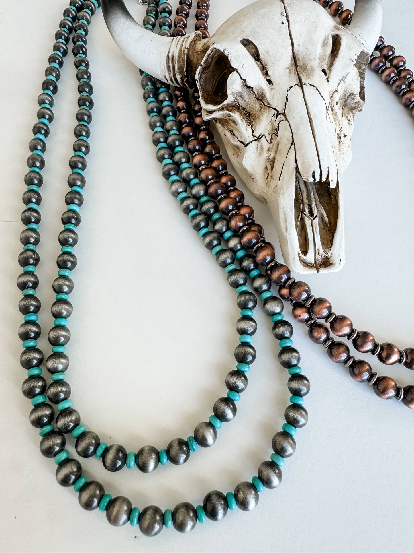 60″ Western Navajo Style Pearl Necklace