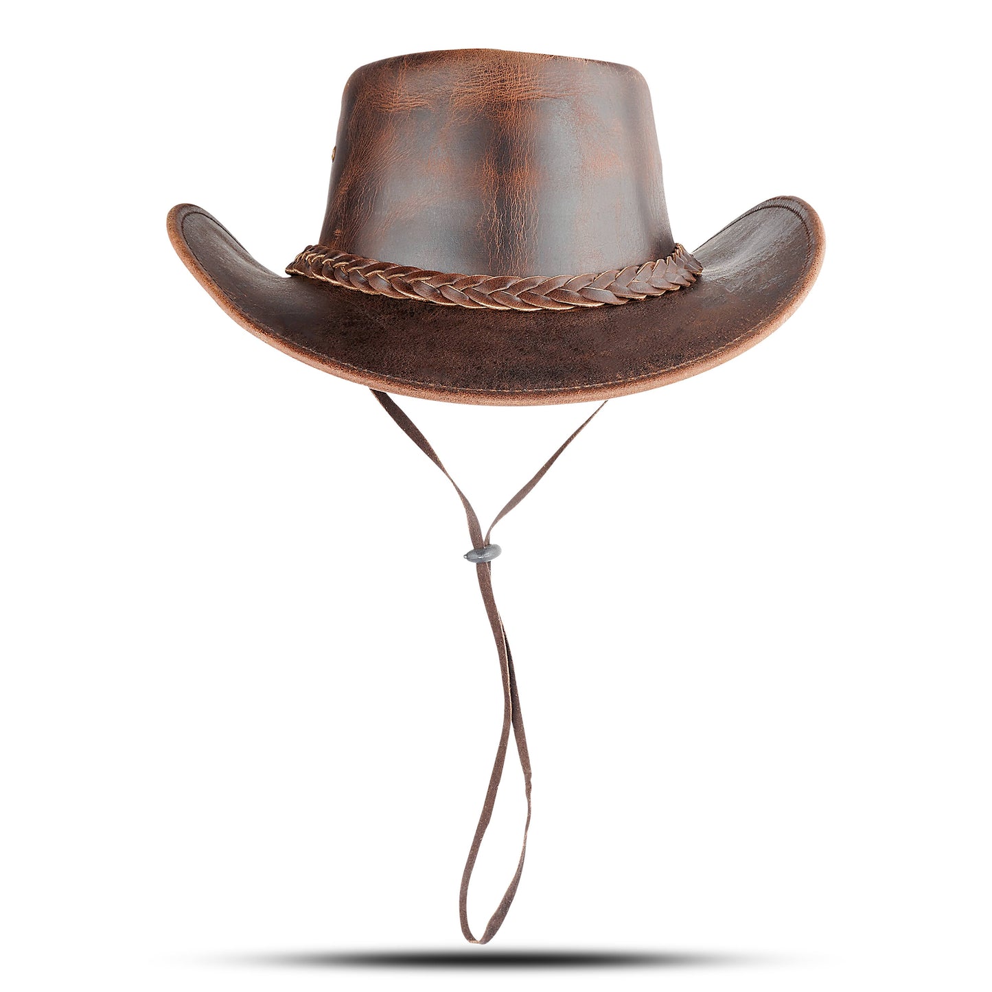 THE TIMBER Brown Western Leather Outback Cowboy Hat
