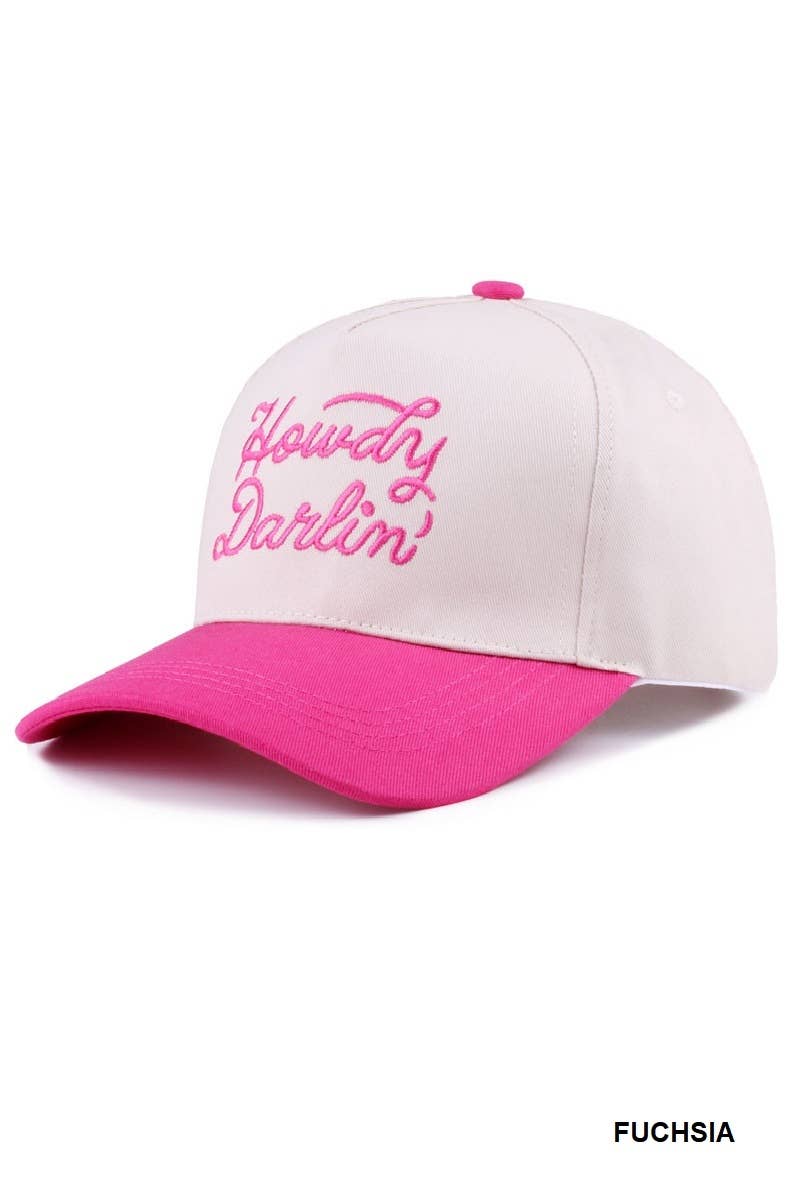 Howdy Darlin Floral Pink Canvas Cotton Cap