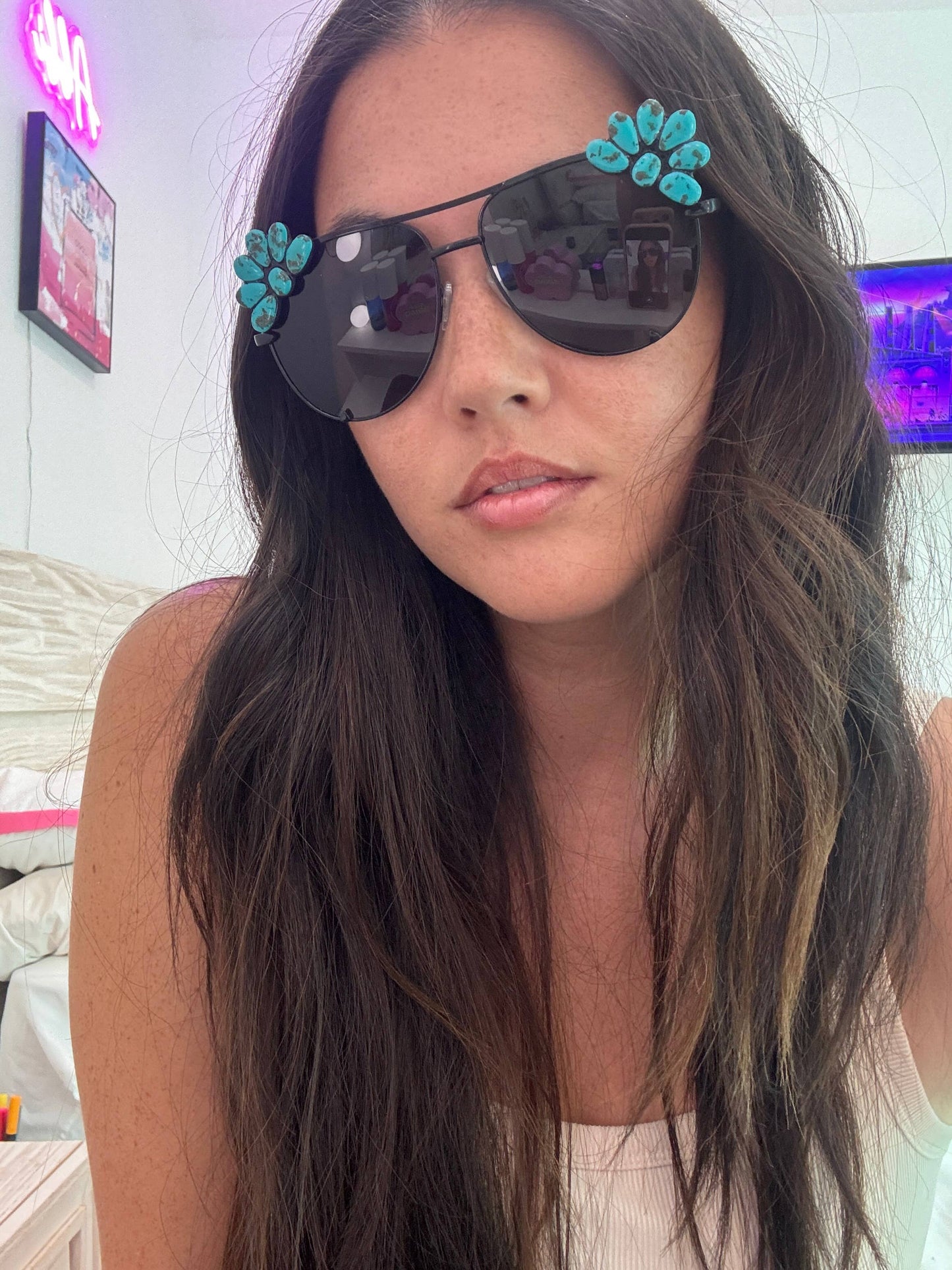 Western Turquoise Stone Sunglasses 