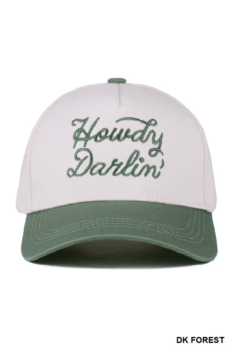 Howdy Darlin Floral Pink Canvas Cotton Cap