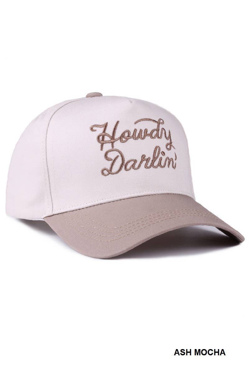 Howdy Darlin Floral Pink Canvas Cotton Cap