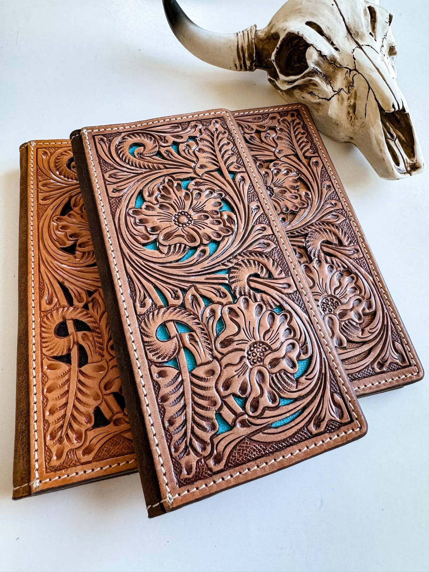 Western Genuine Tooled Leather Bi-Fold Wallet 