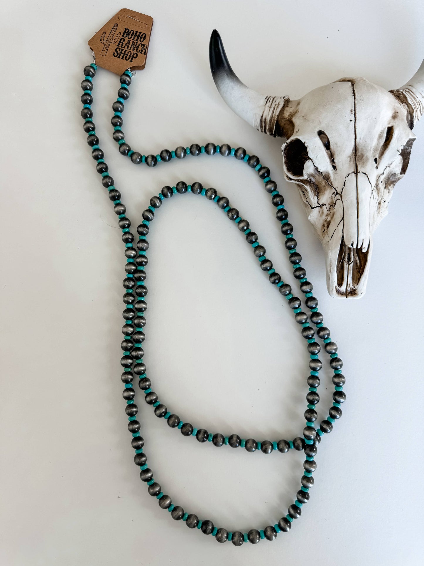 60″ Western Navajo Style Pearl Necklace