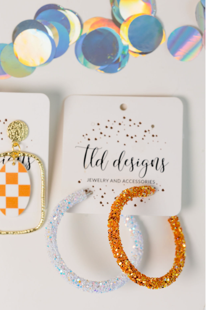 Orange and White EARRINGS