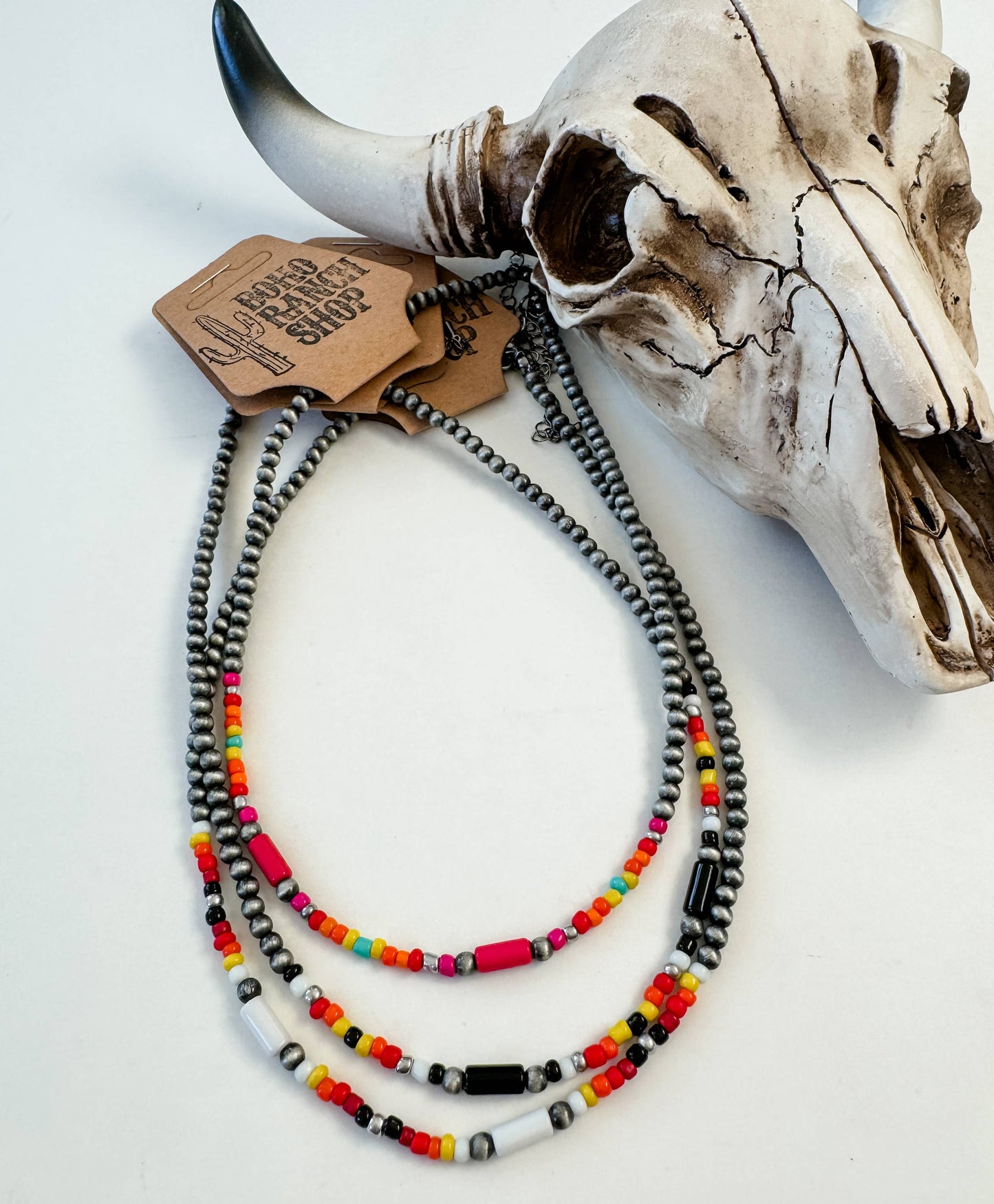 Western Boho Navajo Bead Choker Necklace