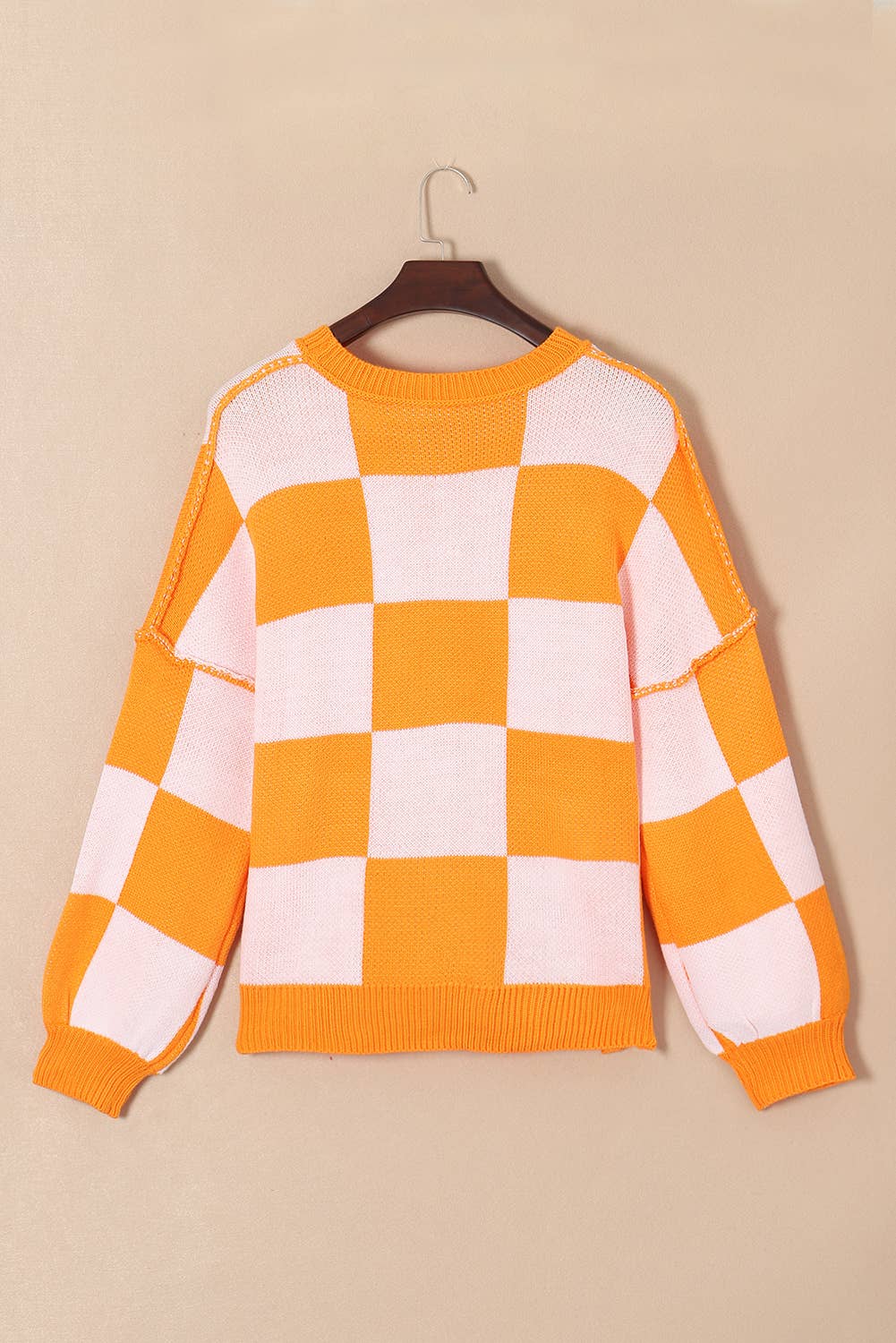 Tennessee Checker Reverse Seam Crewneck Sweater