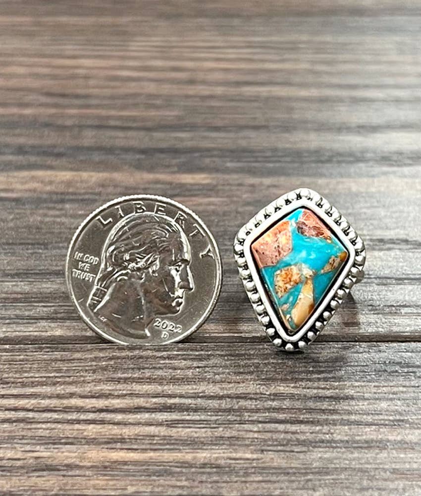 Arrowhead Gemstone, Brass Adjustable Ring