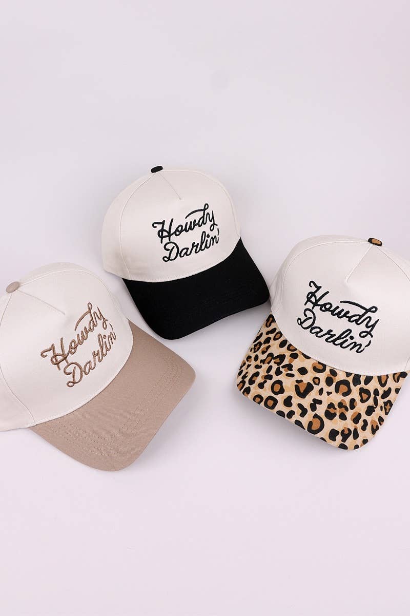 Howdy Darlin Floral Pink Canvas Cotton Cap