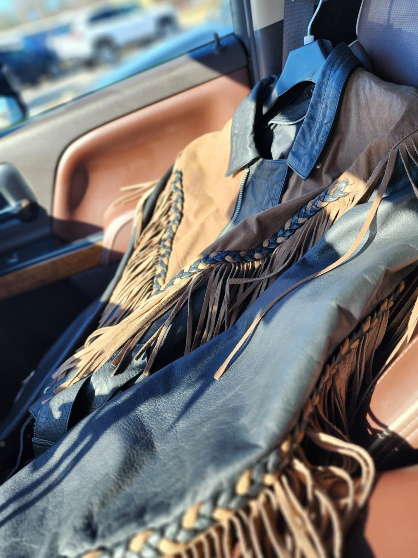 Vintage Outlaw Fringe Leather Jacket Size M/L