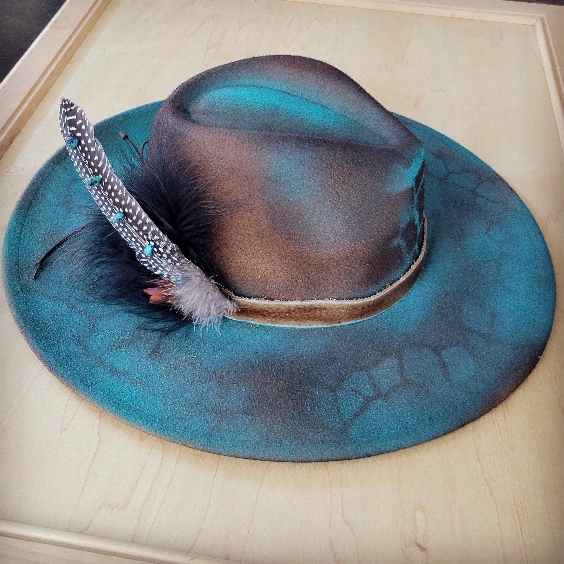CUSTOM Hand-Painted Cowgirl Western Boho Hat A96