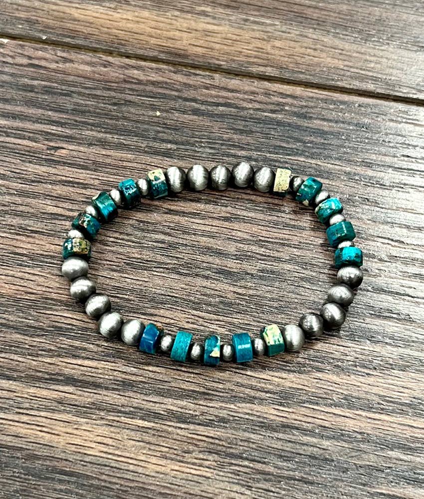 Clear Water Handmade Navajo Gemstone Stretch Bracelet
