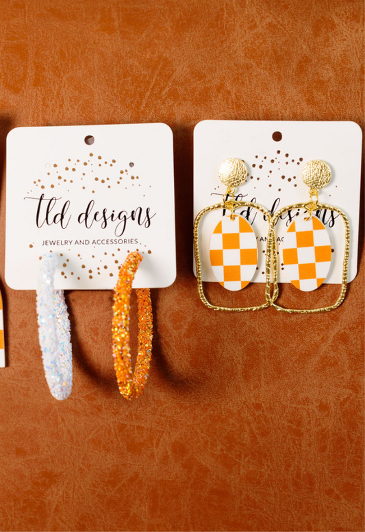 Orange and White EARRINGS