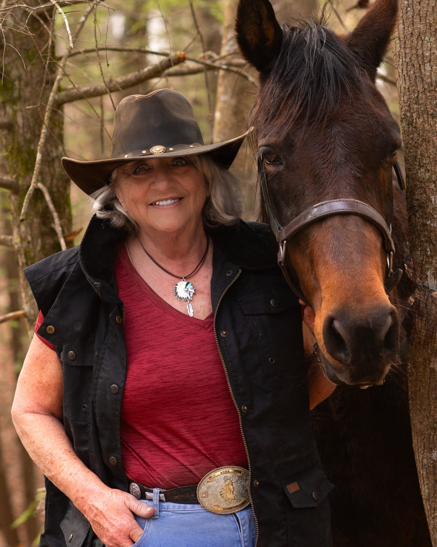 Hadzam leather cowboy cowgirl trail ridder hat western 