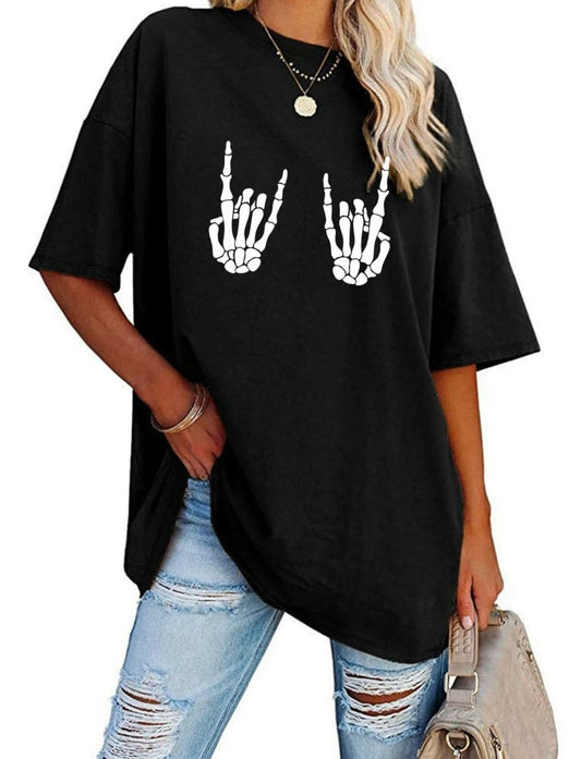 Rock On Skeleton Hands Tee