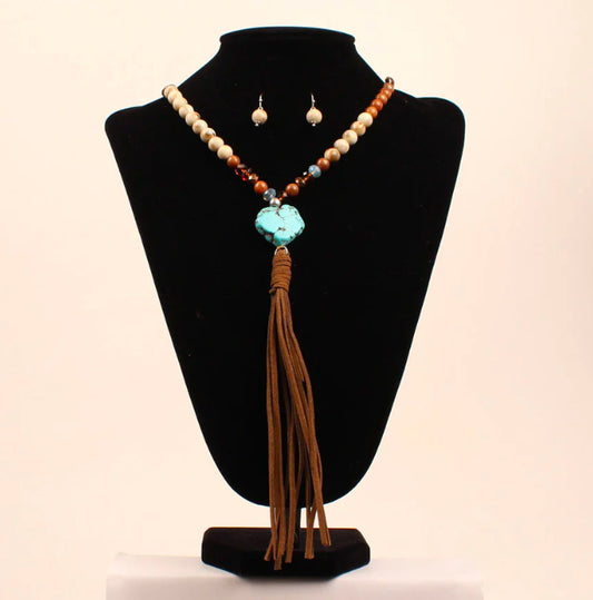 Blazin Roxx Turquoise Fringe Necklace Set