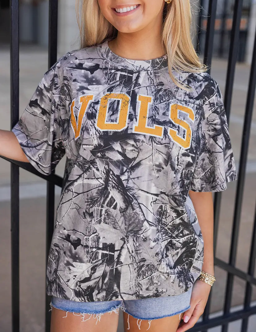 VOLS Camo T Shirt Tennessee Volunteer College Football Camouflage 