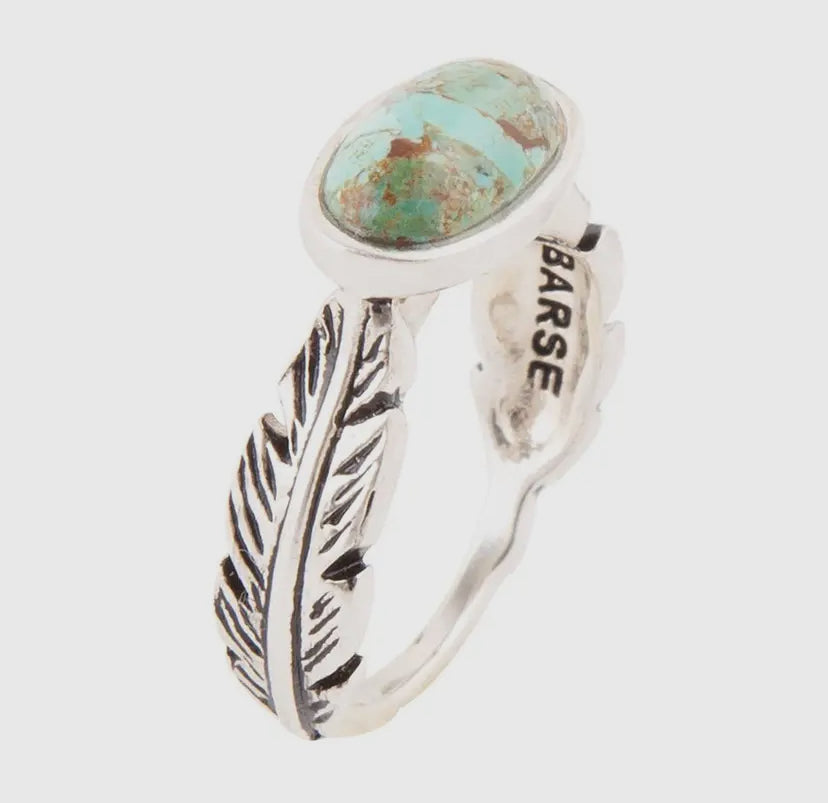 The Feathered Queen Turquoise & Sterling Silver Ring Size 6