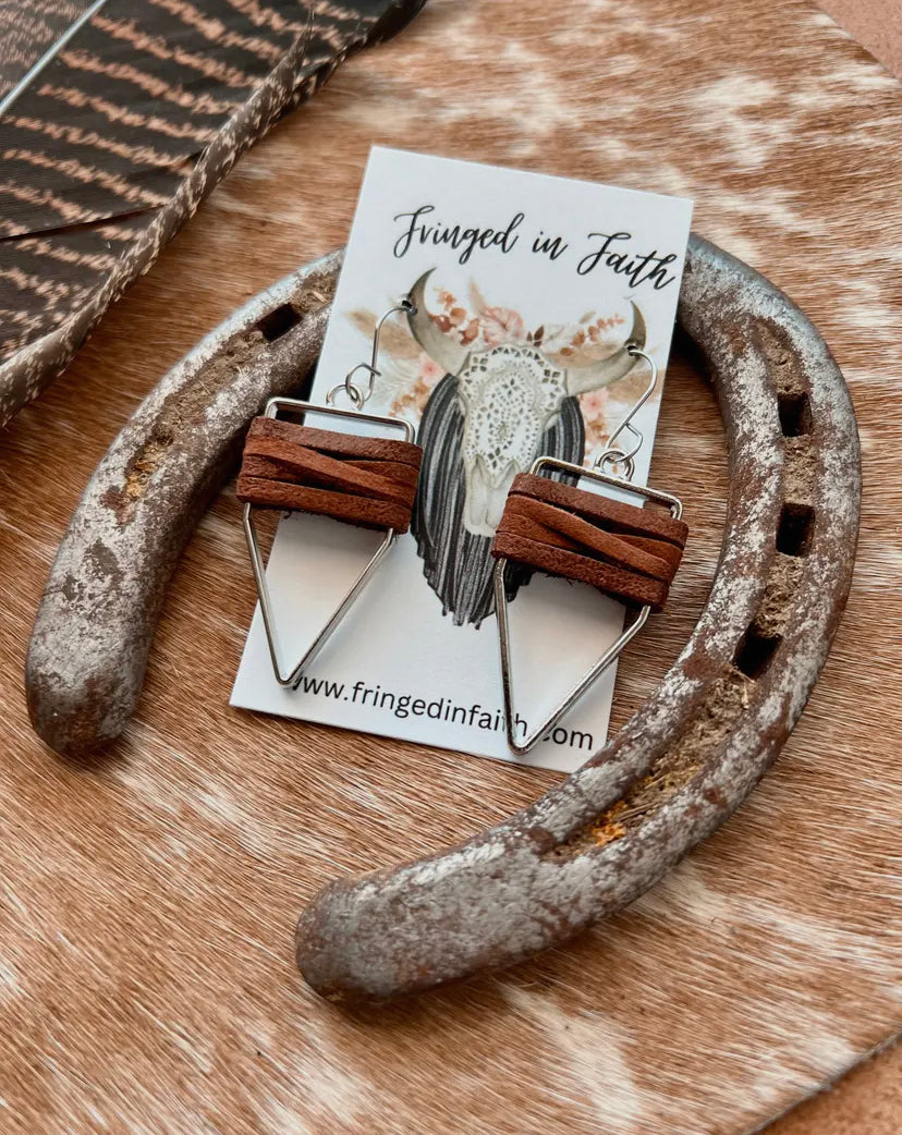 Yellowstone Wrapped Arrowhead Earrings