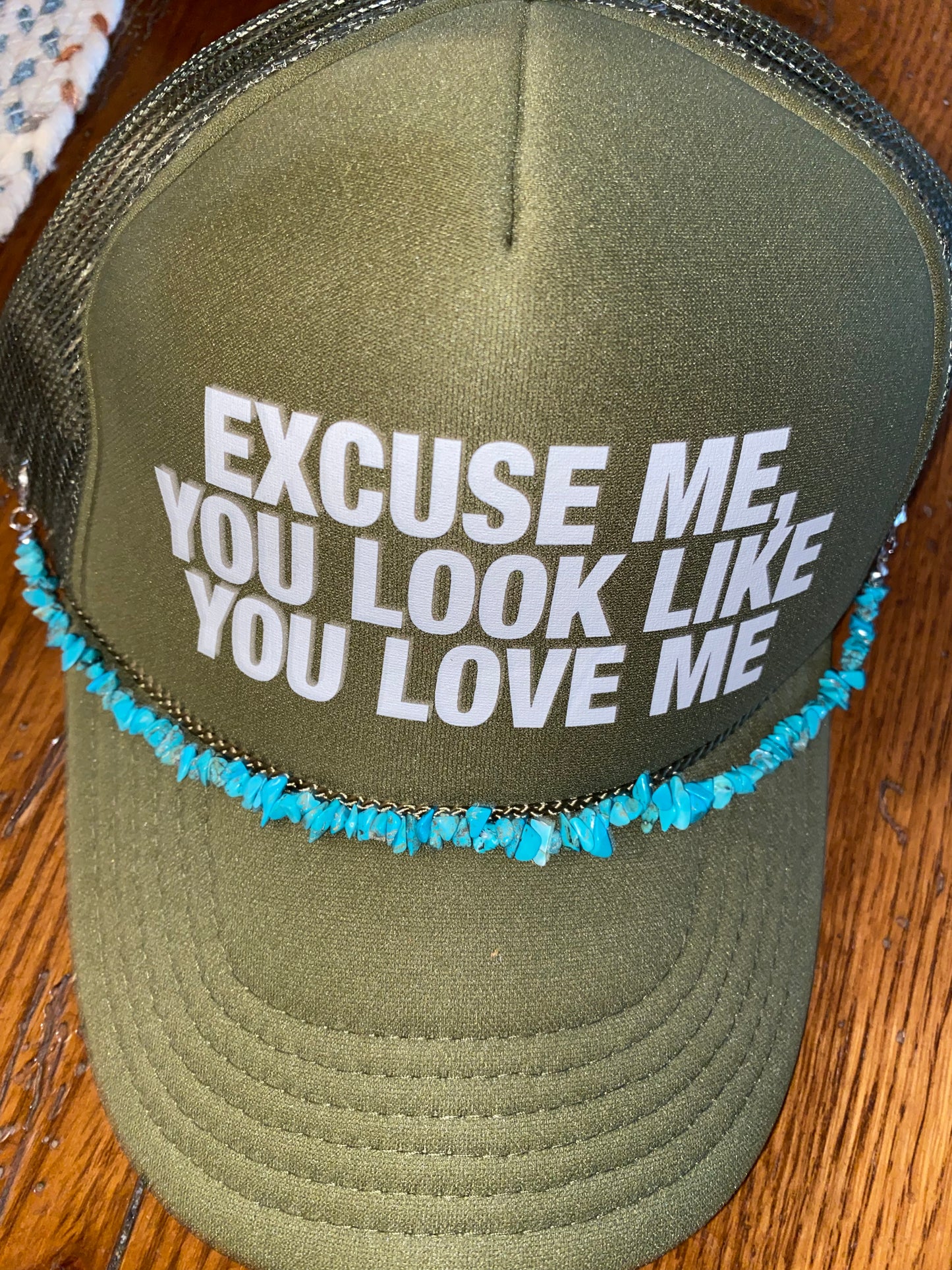 Excuse Me Olive Trucker Hat